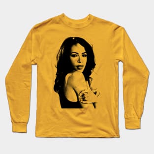 Black White Aaliyah Long Sleeve T-Shirt